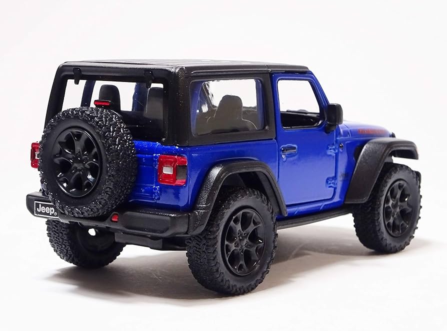 Jeep ラングラー　Rubicon ミニカー 青 Amazon | キンスマート ジープ ラングラー ルビコン ブルー オープン